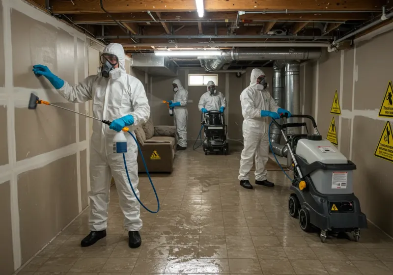 Basement Moisture Removal and Structural Drying process in Richton, MS